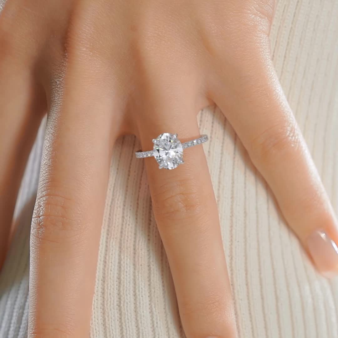 Dionne Moissanite & Diamond Ring -14K White Gold (RTS)