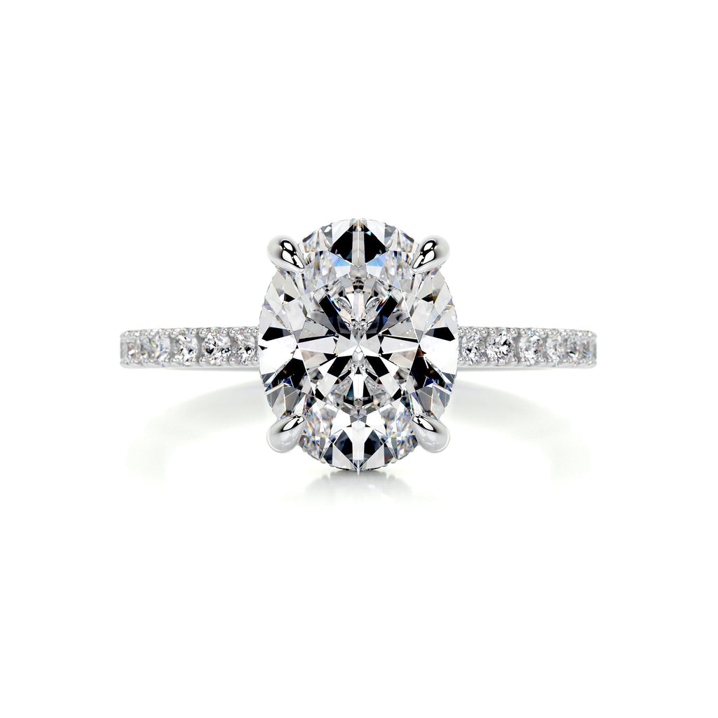 Dionne Moissanite & Diamond Ring -14K White Gold (RTS)