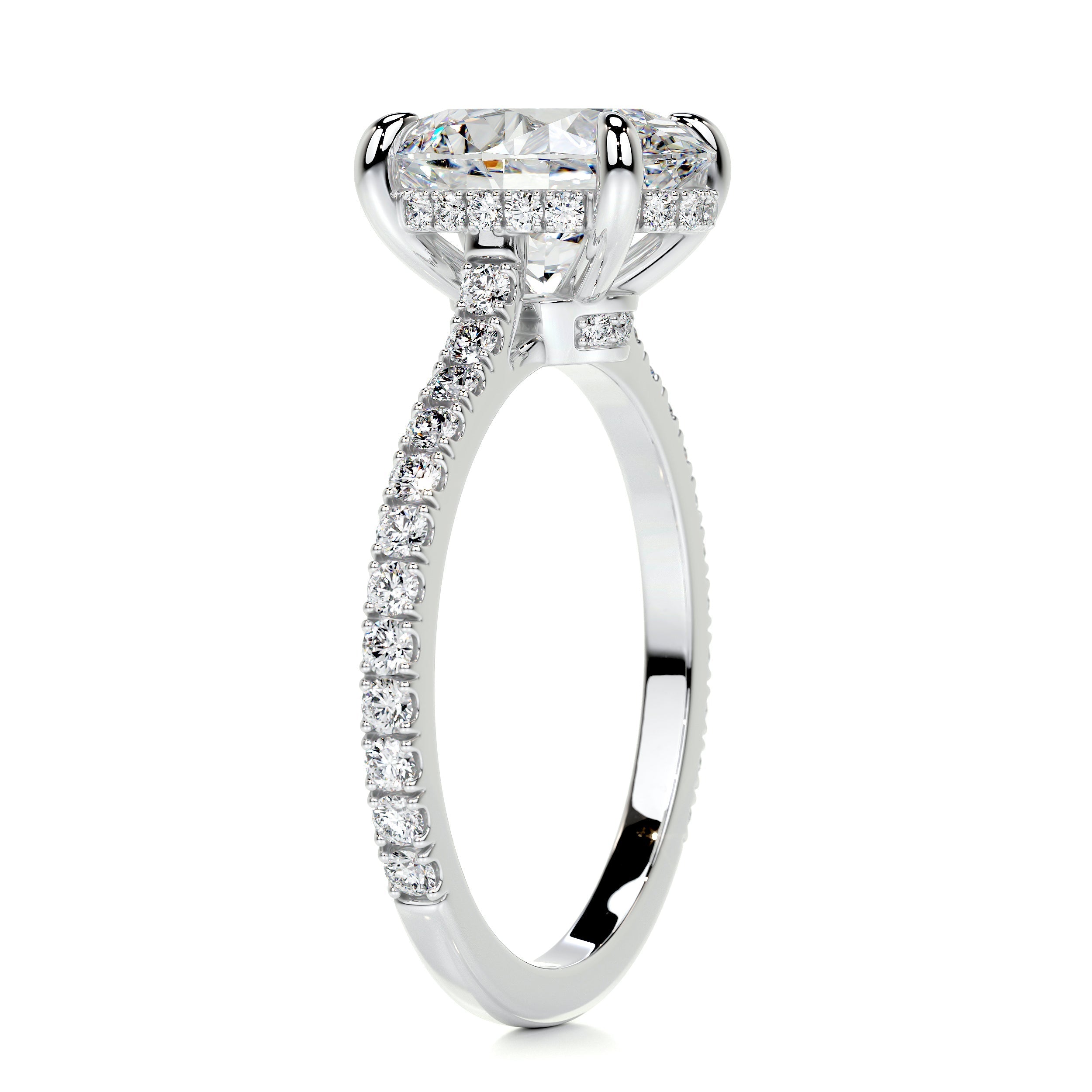 Dionne Moissanite & Diamond Ring -14K White Gold (RTS)