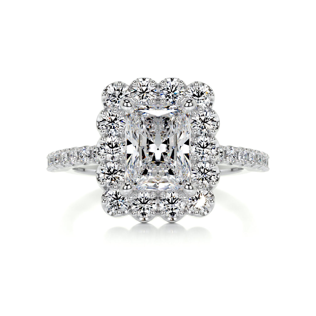 Abby Moissanite & Diamond Ring -14K White Gold (RTS)