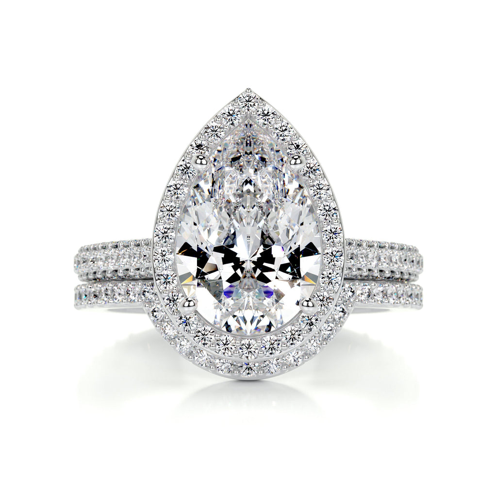 Maggie Moissanite & Diamonds Bridal Set -Platinum (RTS)