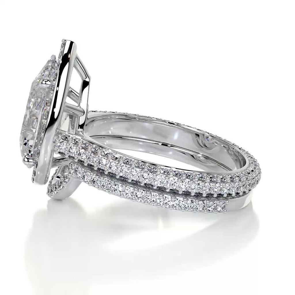Maggie Moissanite & Diamonds Bridal Set -Platinum (RTS)