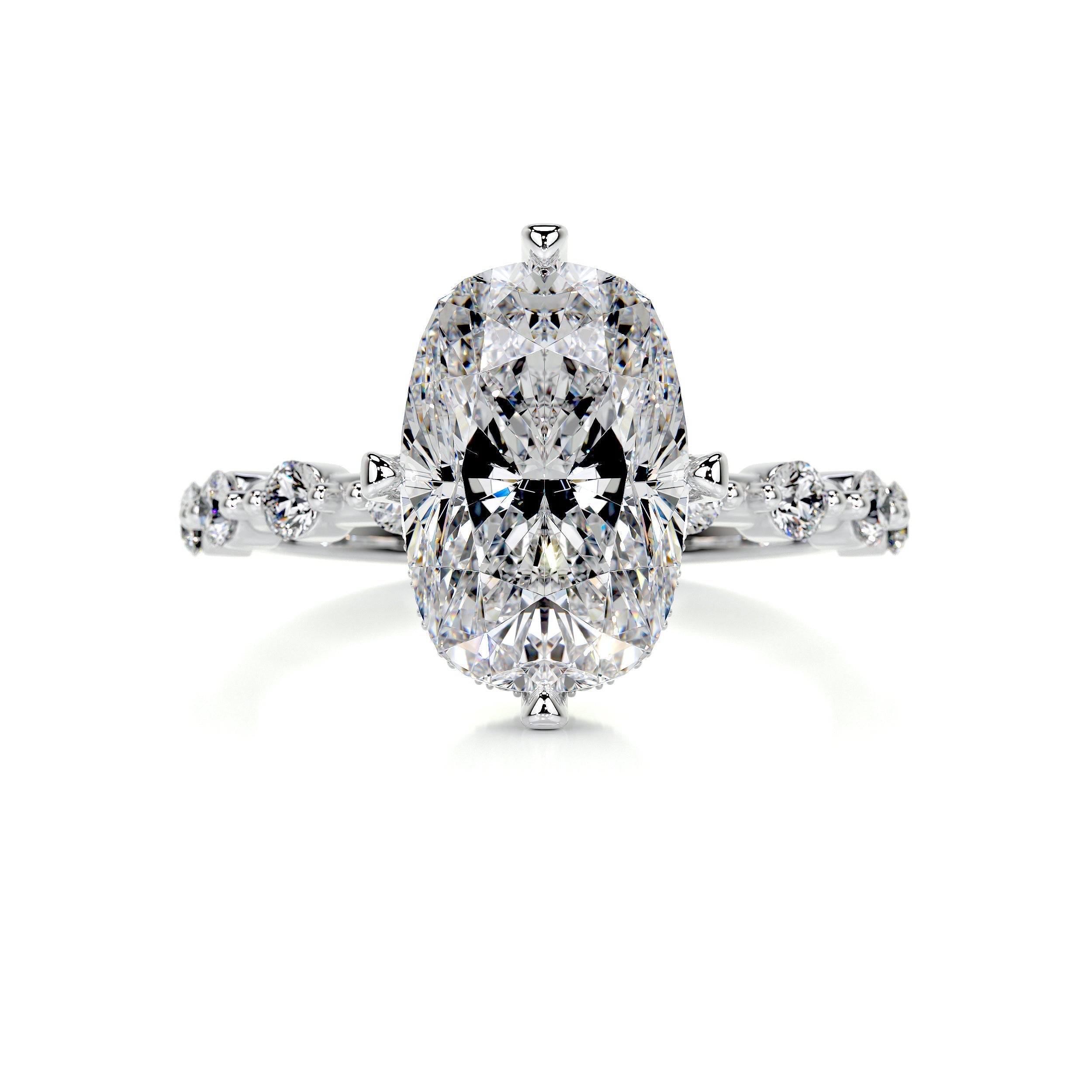 Theresa Moissanite & Diamond Ring -18K White Gold (RTS)