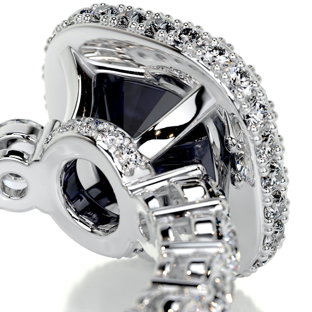 North Gemstone & Diamonds Ring   (4 Carat) - 14K White Gold (RTS)