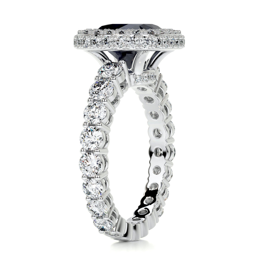 North Gemstone & Diamonds Ring   (4 Carat) - 14K White Gold (RTS)
