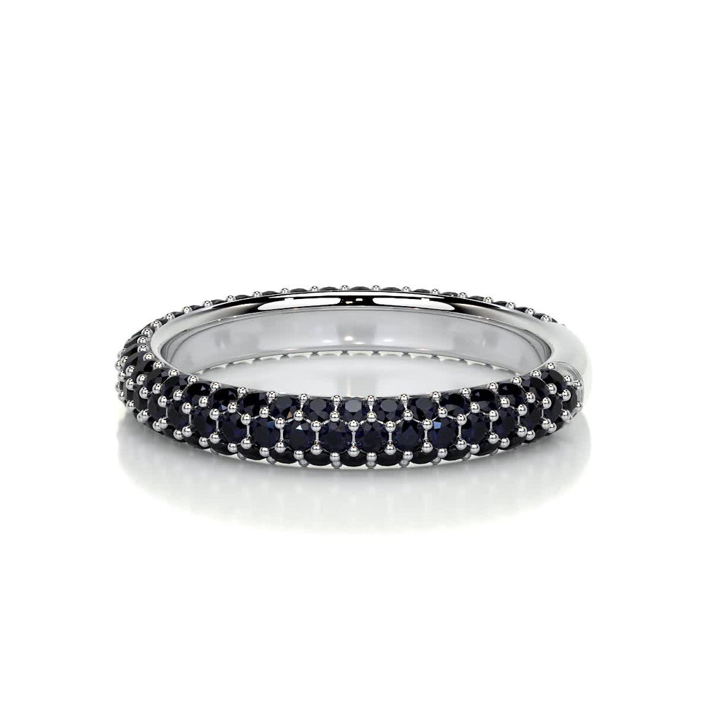 Emma Blue Gemstone Wedding Ring   (1.25 Carat) -14K White Gold (RTS)