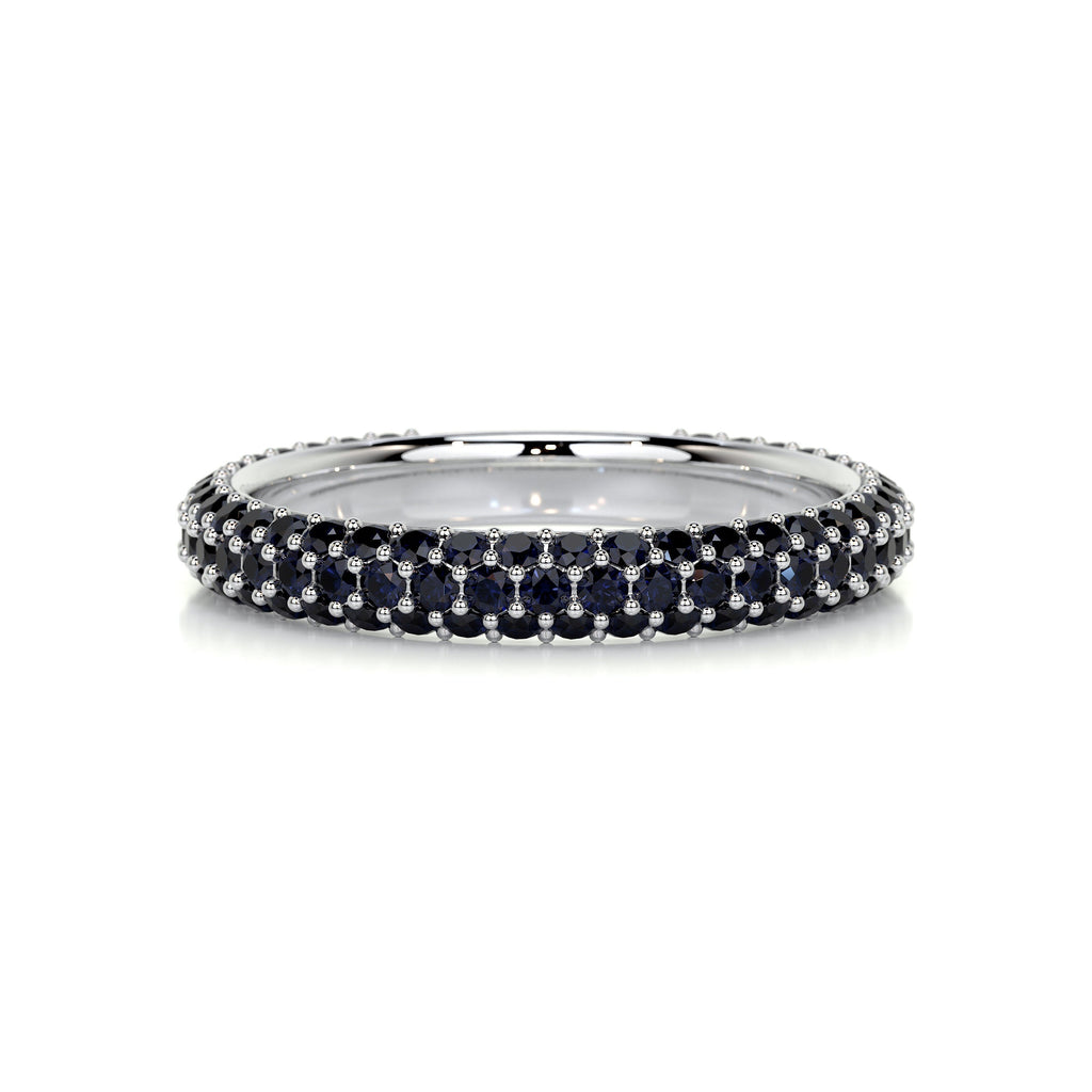 Emma Blue Gemstone Wedding Ring   (1.25 Carat) -14K White Gold (RTS)
