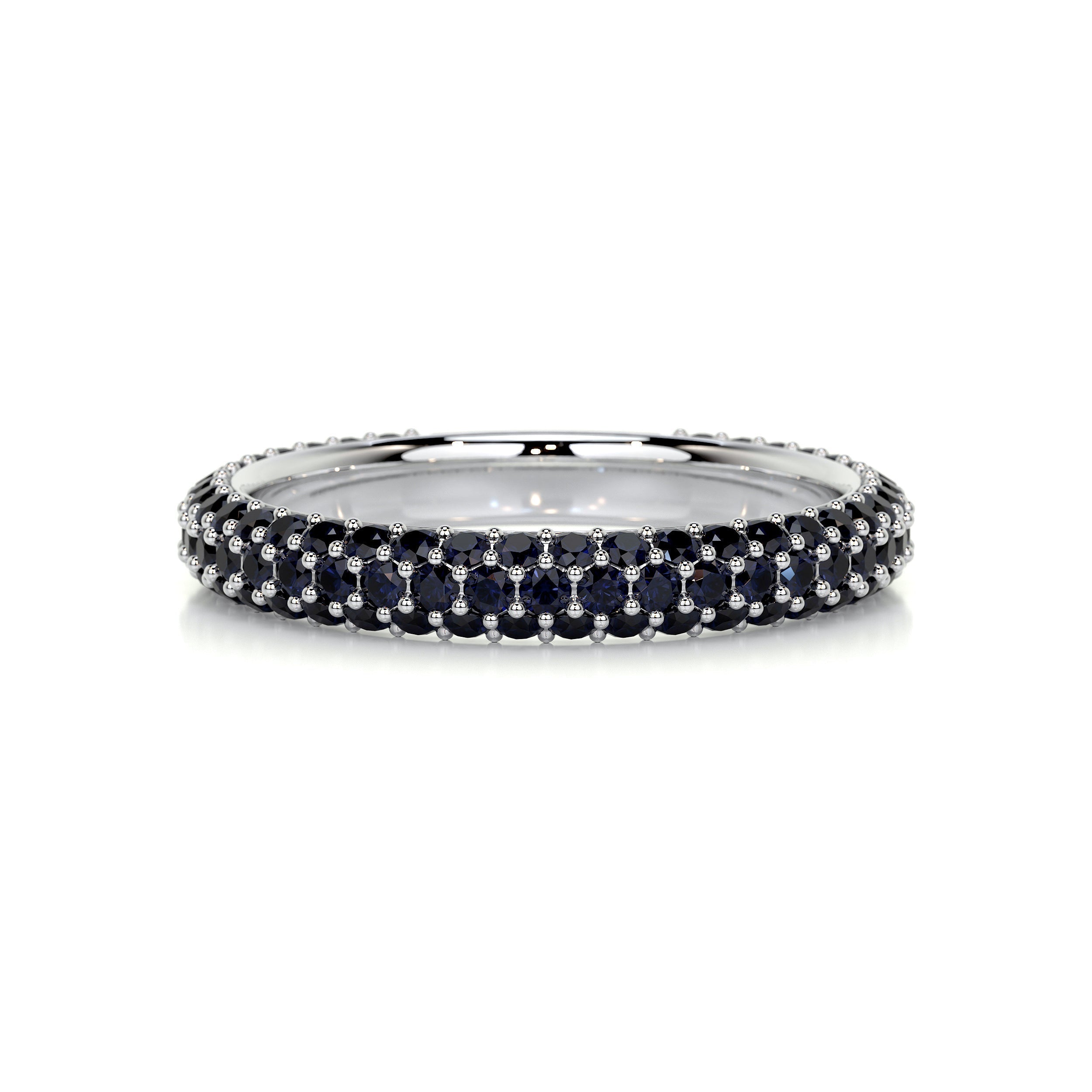 Emma Blue Gemstone Wedding Ring   (1.25 Carat) -14K White Gold (RTS)