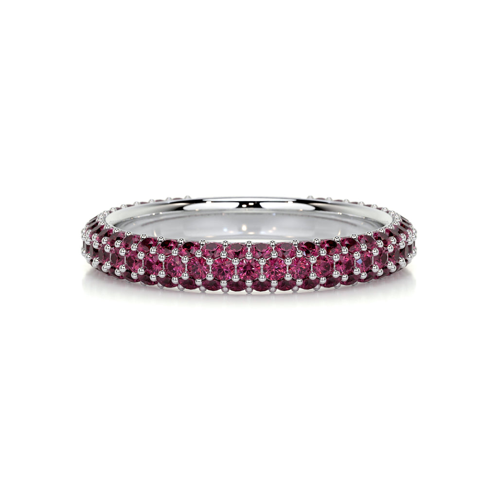Emma Red Gemstone Wedding Ring   (1.25 Carat) -14K White Gold (RTS)