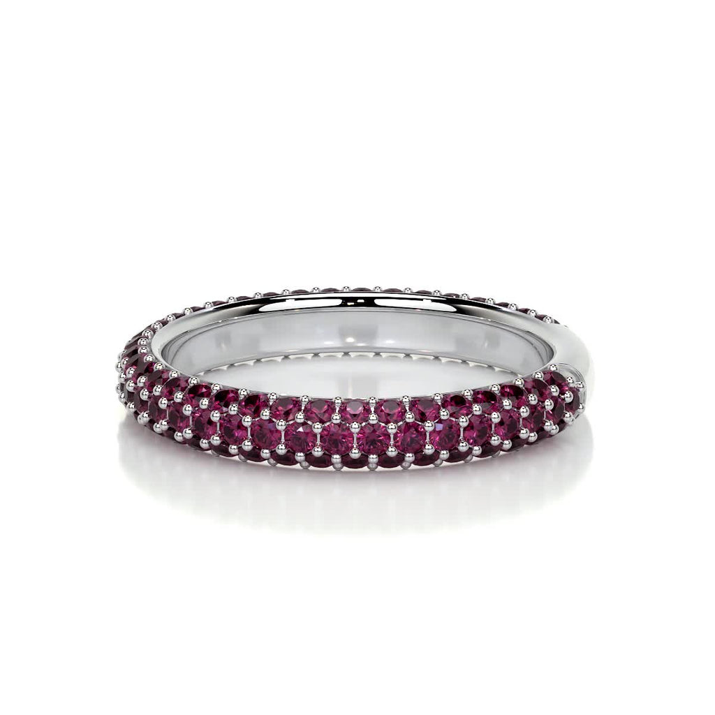 Emma Red Gemstone Wedding Ring   (1.25 Carat) -14K White Gold (RTS)