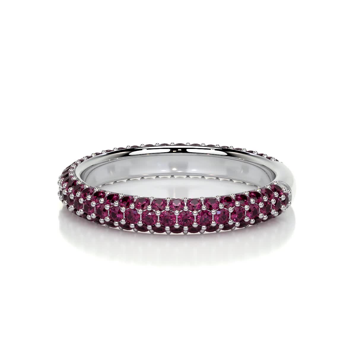 Emma Red Gemstone Wedding Ring   (1.25 Carat) -14K White Gold (RTS)