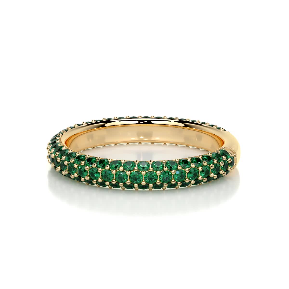 Emma Green Gemstone Wedding Ring   (1.25 Carat) - 18K Yellow Gold (RTS)
