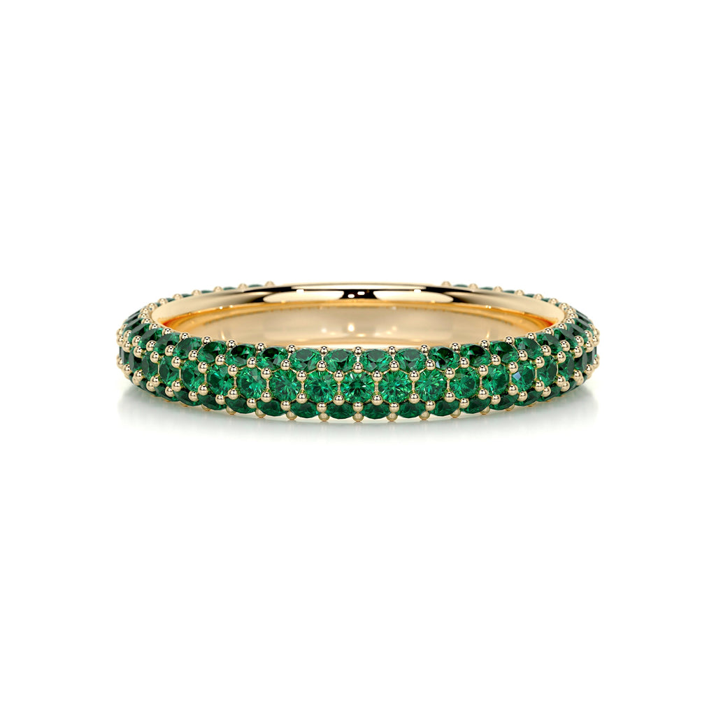 Emma Green Gemstone Wedding Ring   (1.25 Carat) - 18K Yellow Gold (RTS)