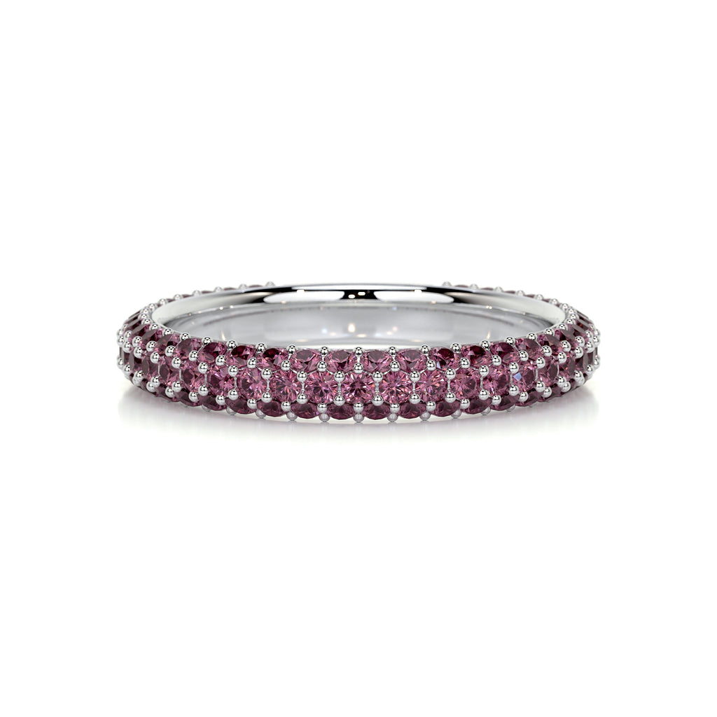 Emma Pink Gemstone Wedding Ring   (1.25 Carat) - 14K White Gold (RTS)