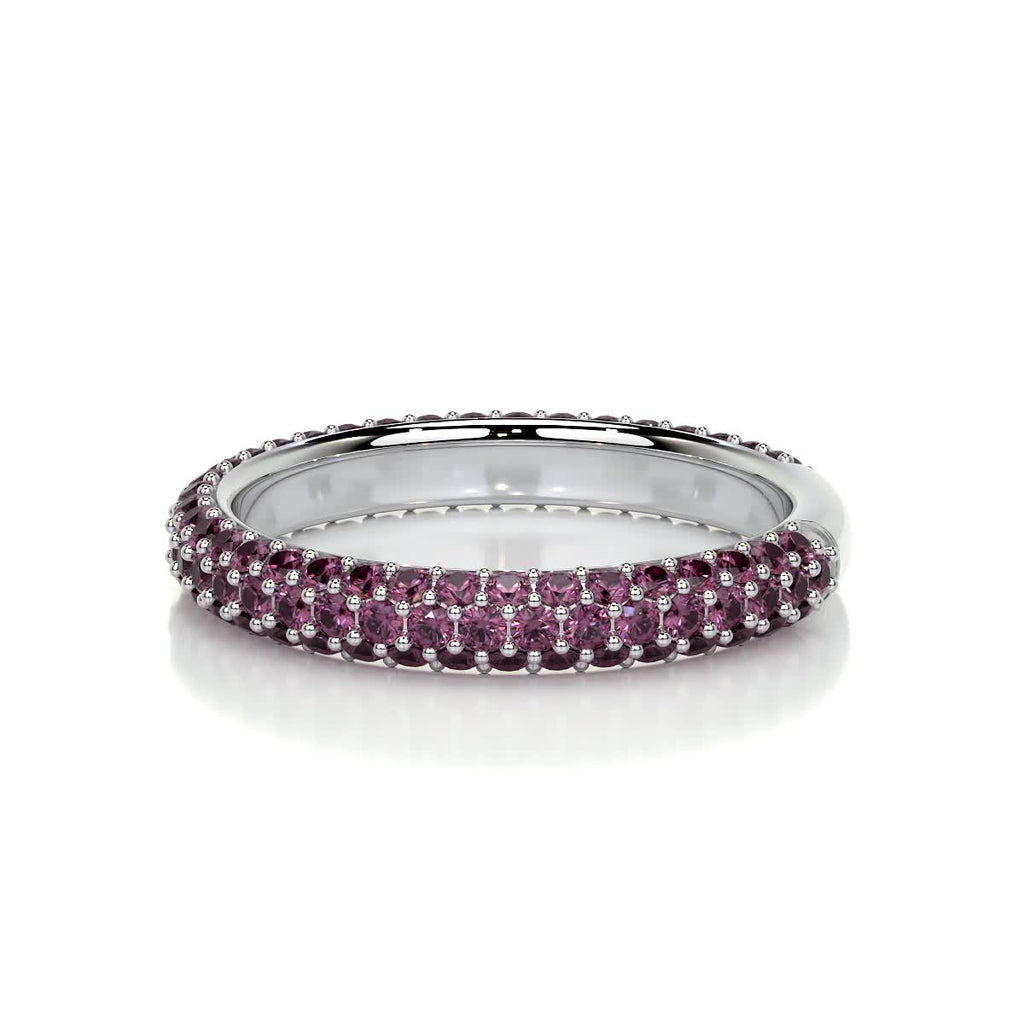 Emma Pink Gemstone Wedding Ring   (1.25 Carat) - 14K White Gold (RTS)