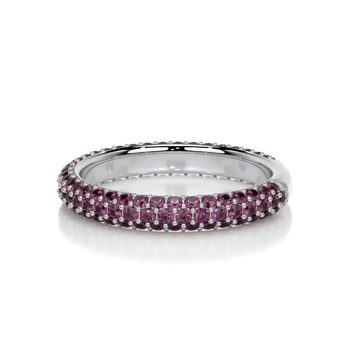 Emma Pink Gemstone Wedding Ring   (1.25 Carat) - 14K White Gold (RTS)