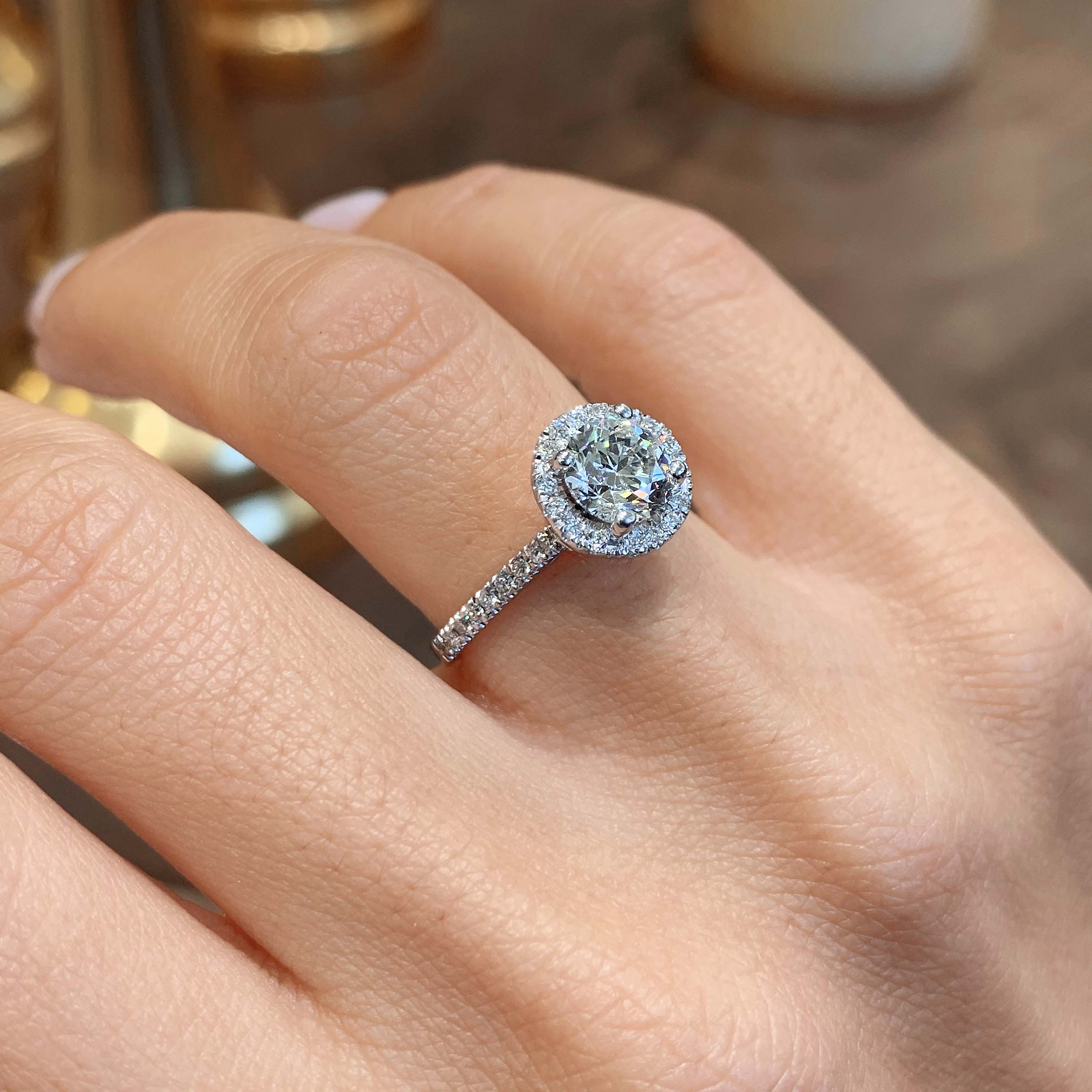 Layla Diamond Engagement Ring -14K White Gold (RTS)