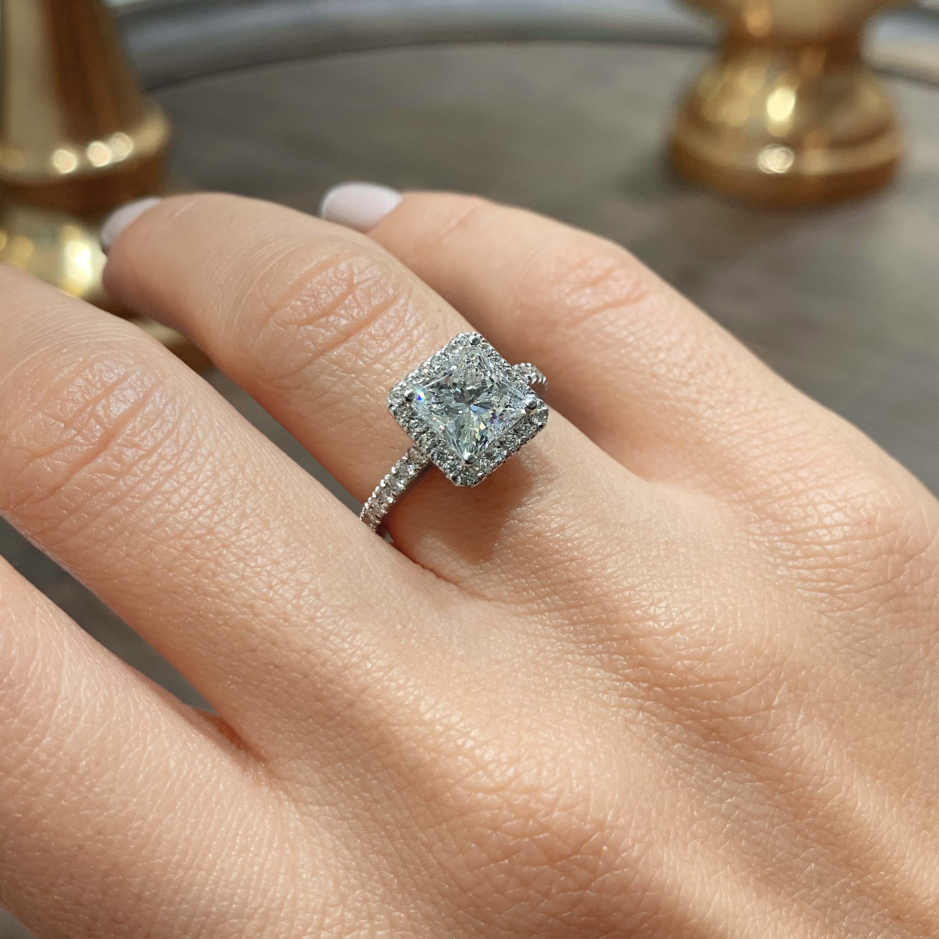 Selena Diamond Engagement Ring -18K White Gold (RTS)