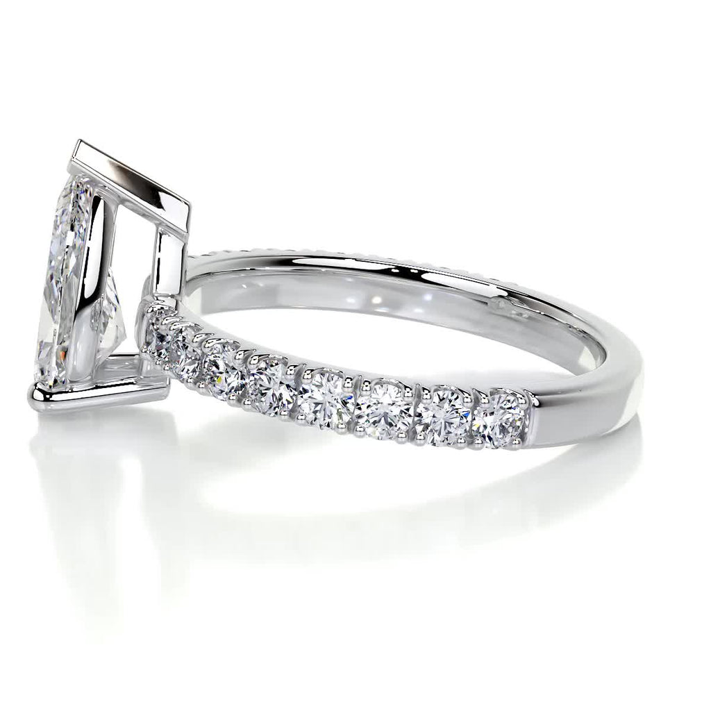 Hailey Diamond Engagement Ring -18K White Gold (RTS)