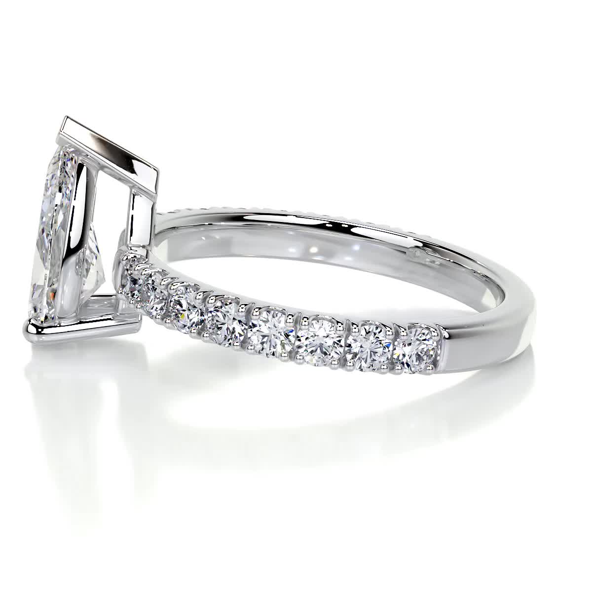 Hailey Diamond Engagement Ring -18K White Gold (RTS)