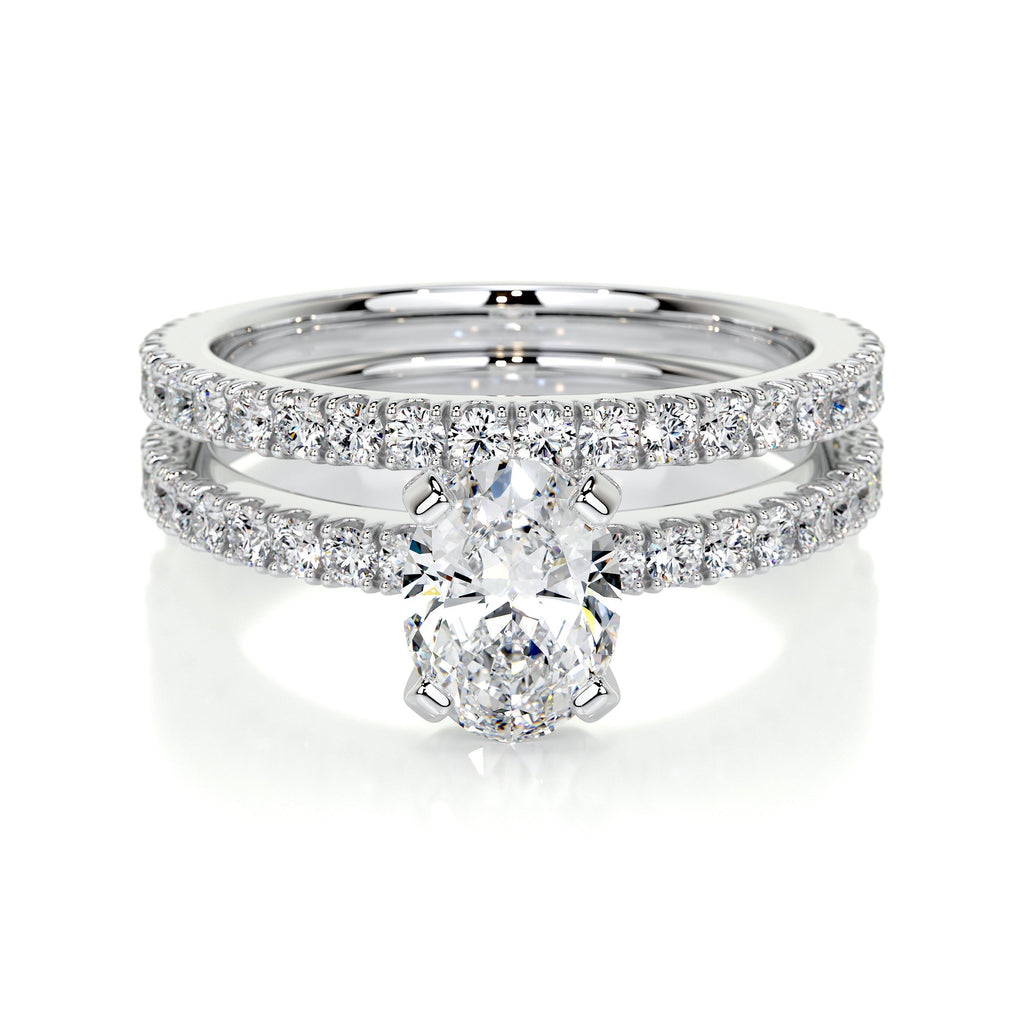 Stephanie Moissanite Diamond Bridal Set -14K White Gold (RTS)