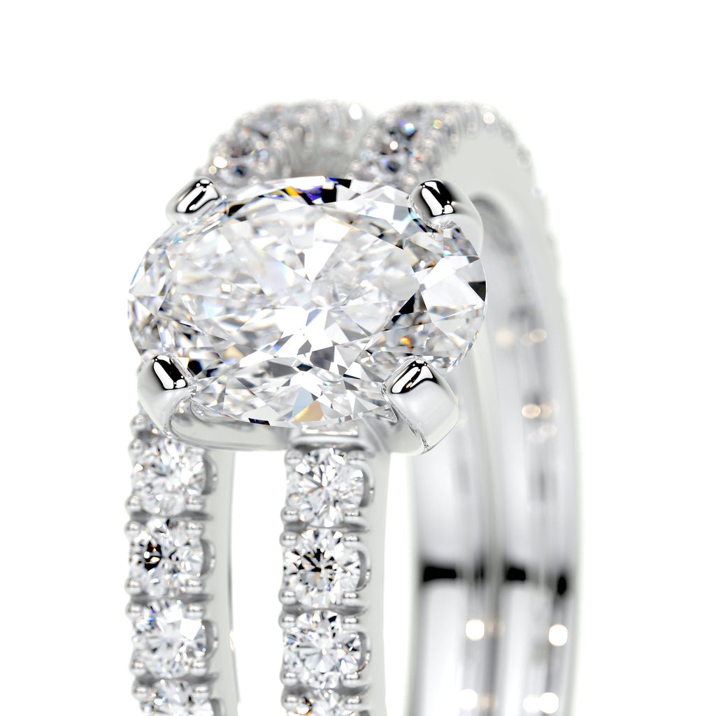 Stephanie Moissanite Diamond Bridal Set -14K White Gold (RTS)