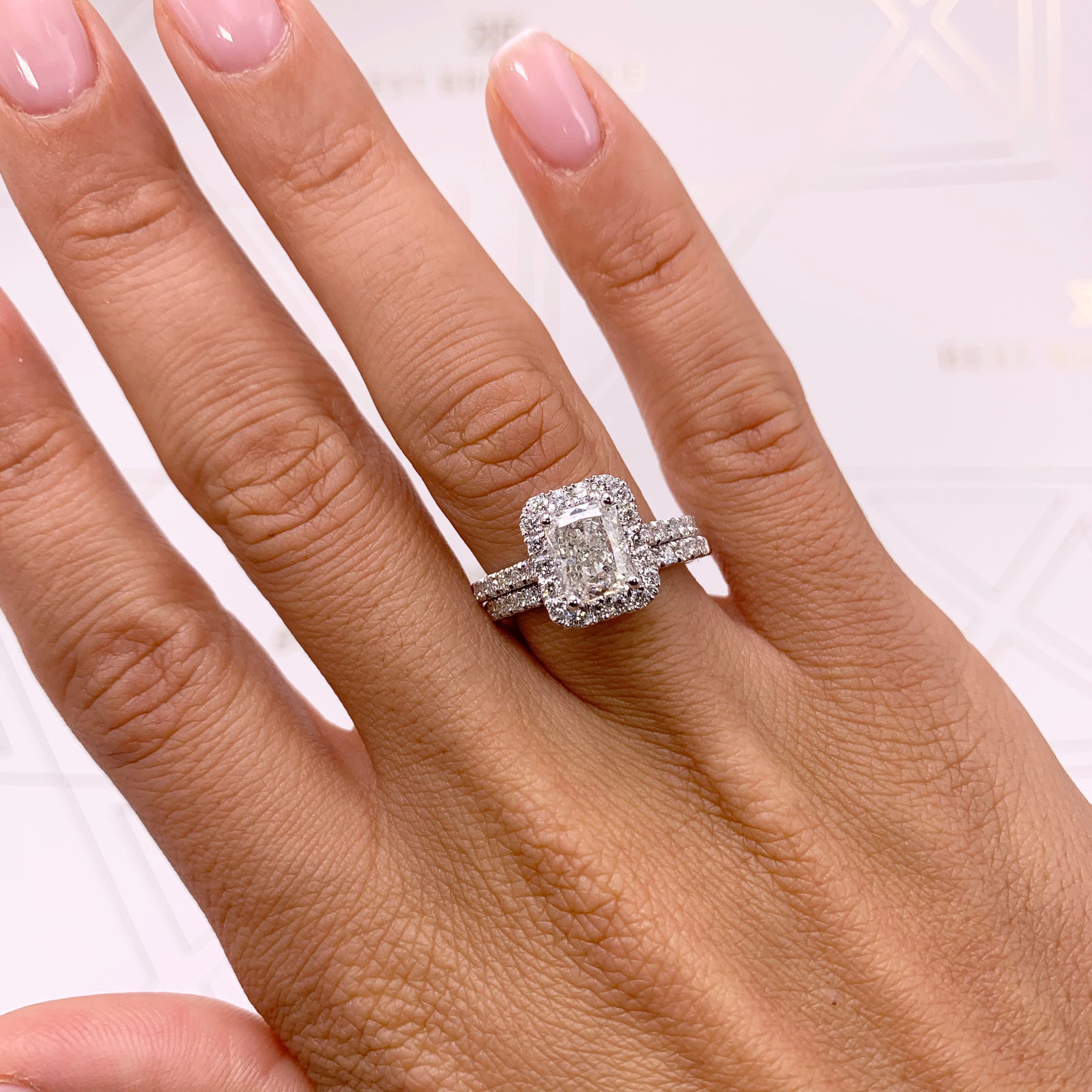 Andrea Lab Grown Diamond Bridal Set -14K White Gold (RTS) (RTS)