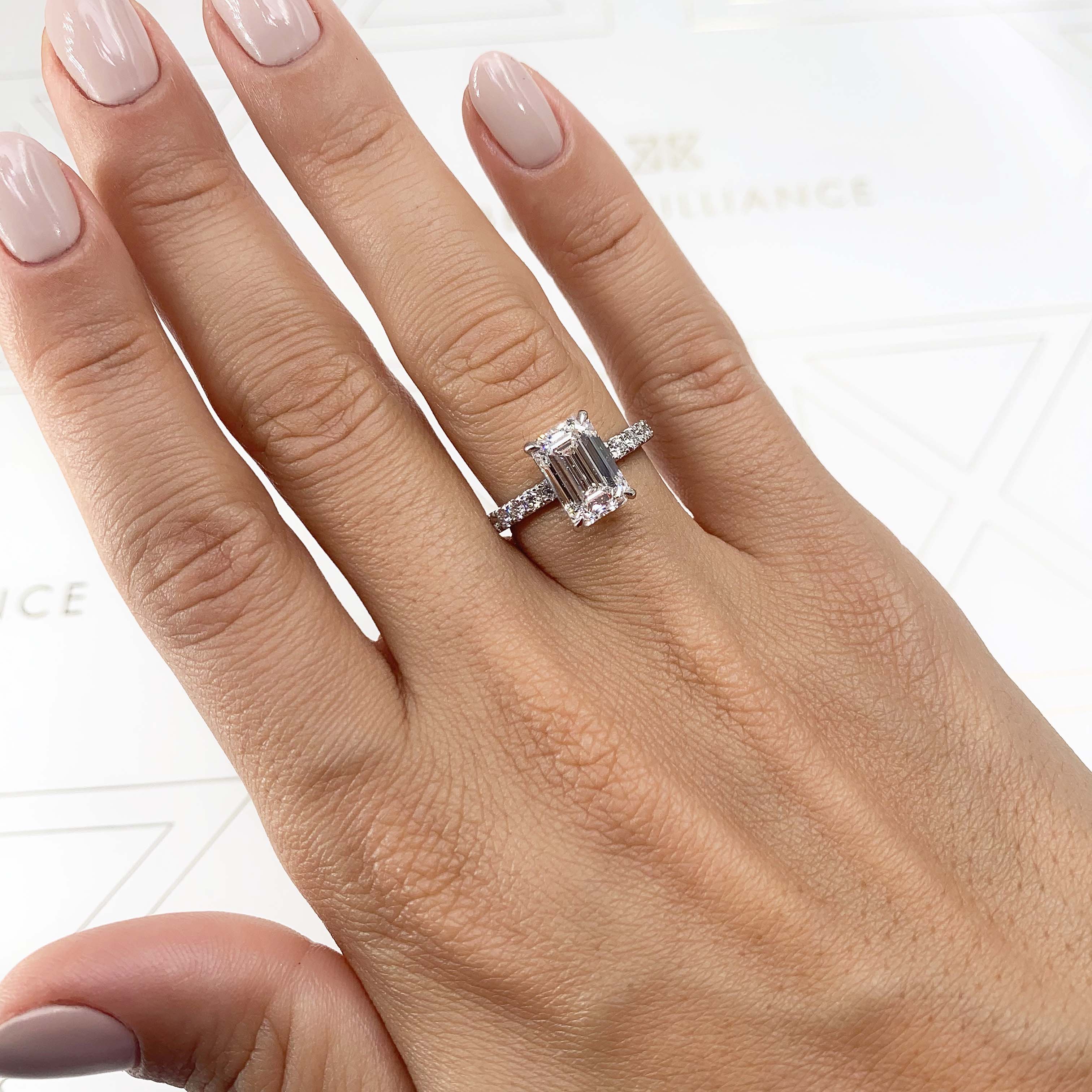 Royal Diamond Engagement Ring -14K White Gold (RTS)