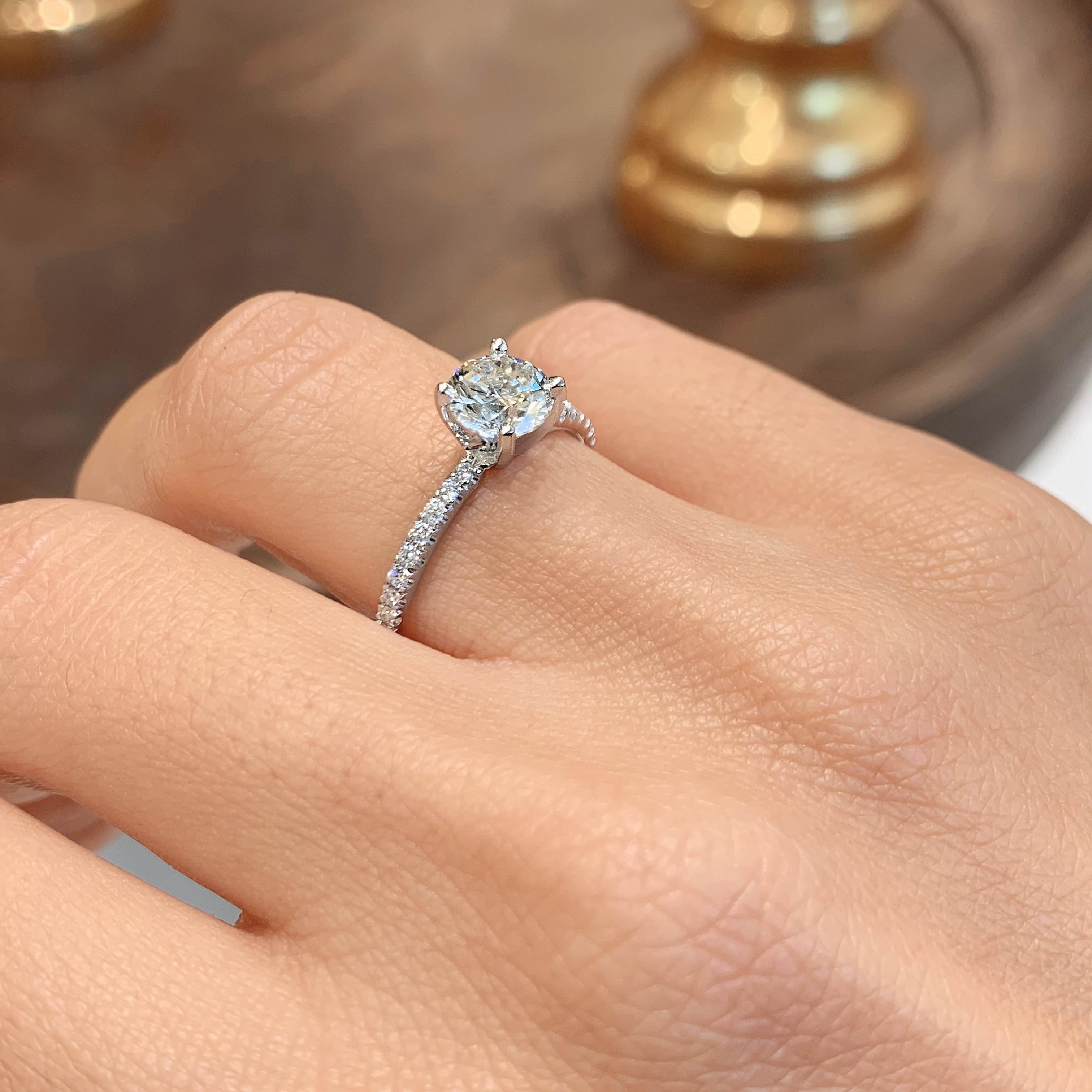 Stephanie Diamond Engagement Ring -14K White Gold (RTS)