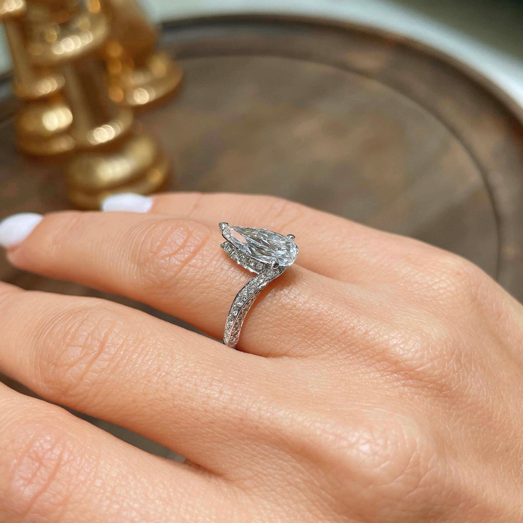 Sabrina Diamond Engagement Ring -14K White Gold (RTS)
