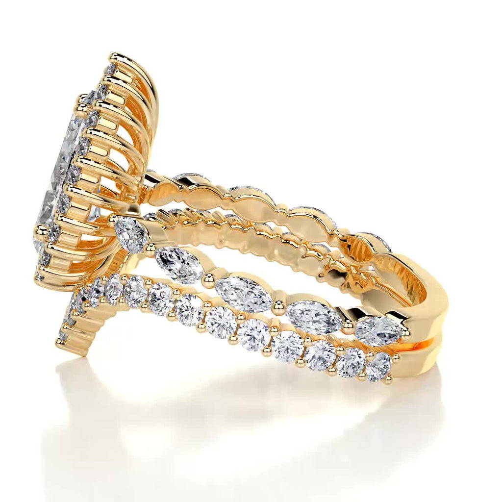 Dawn Diamond Bridal Set -18K Yellow Gold (RTS)