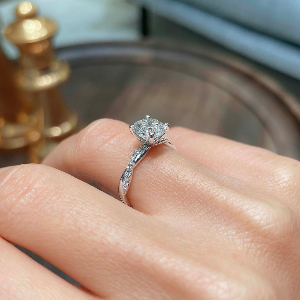 Crystal Lab Grown Diamond Ring -14K White Gold (RTS)