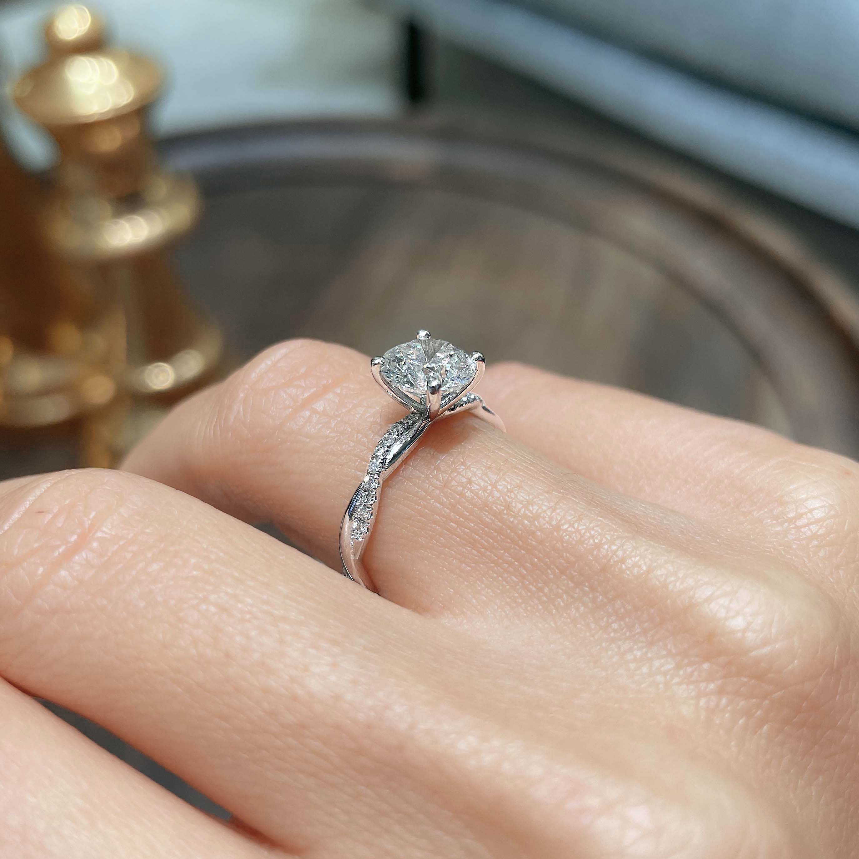Crystal Lab Grown Diamond Ring -14K White Gold (RTS)