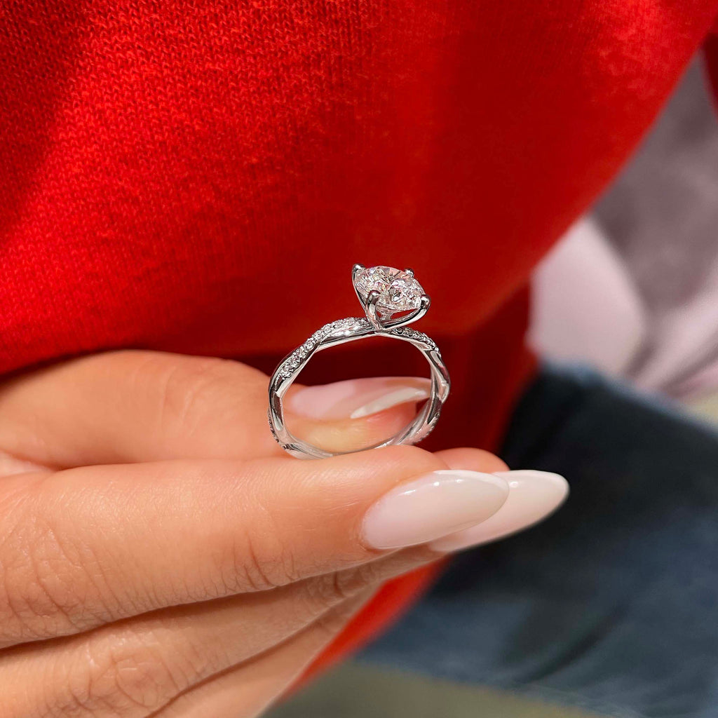 Crystal Lab Grown Diamond Ring -14K White Gold (RTS)
