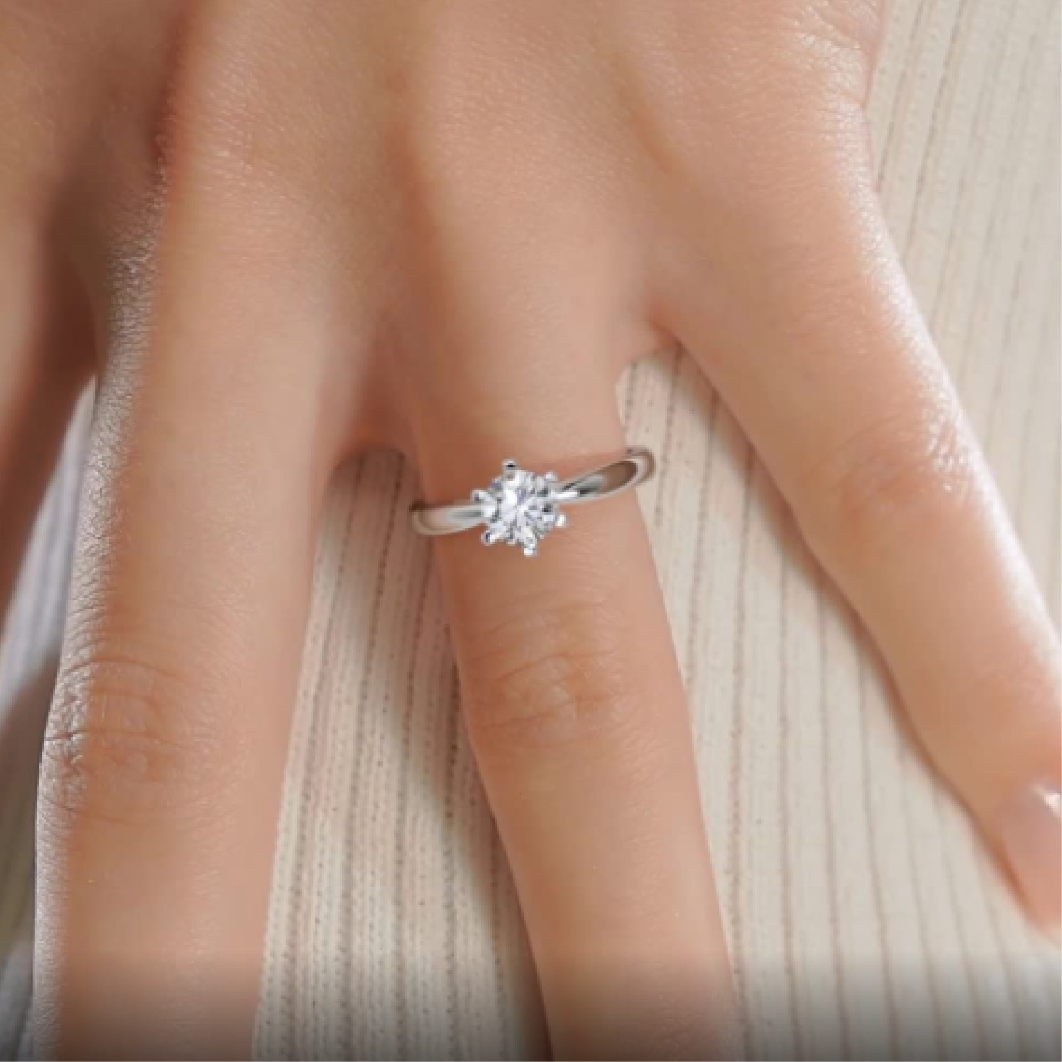 Diana Lab Grown Diamond Ring -14K White Gold (RTS)