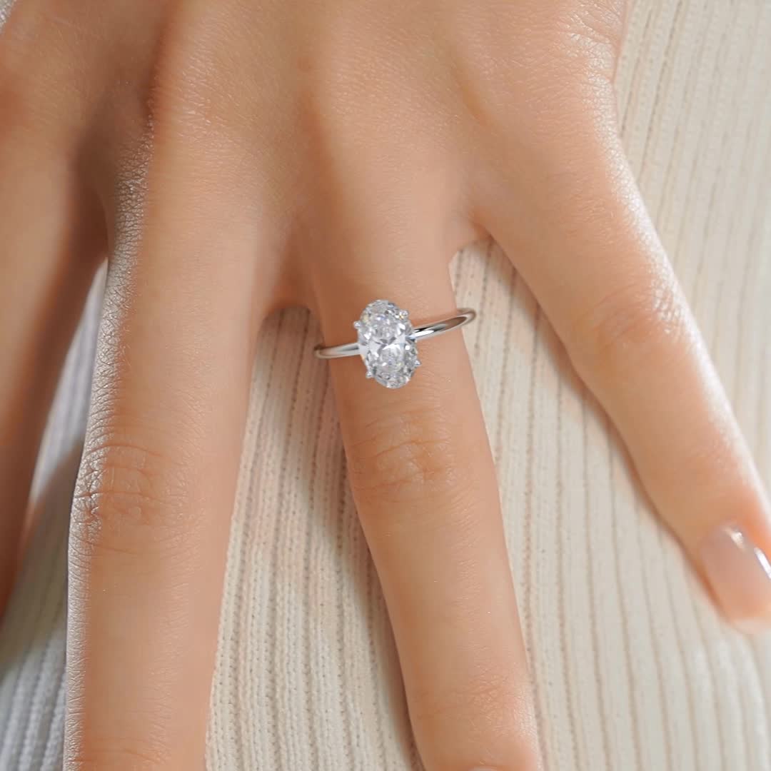 Adaline Lab Grown Diamond Ring -14K White Gold (RTS)