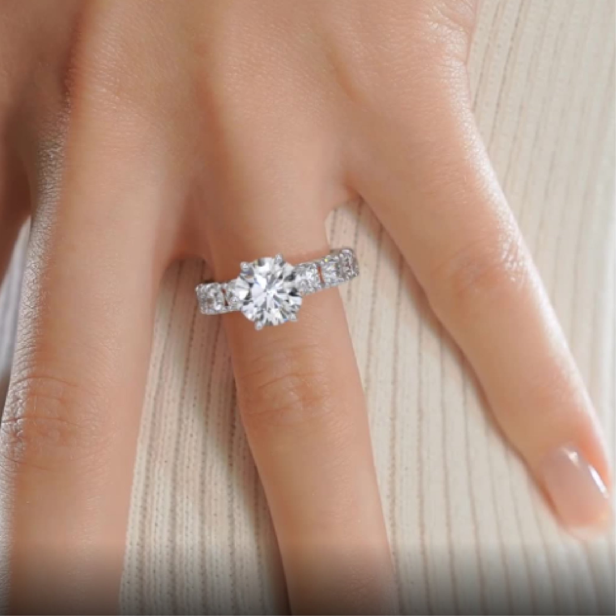 Molly Lab Grown Diamond Ring -14K White Gold (RTS)