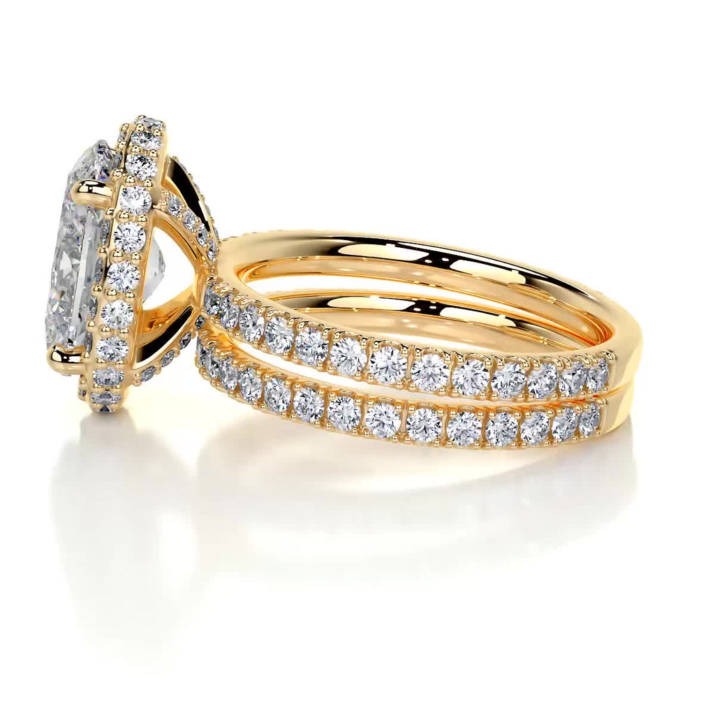 Lara Moissanite Bridal Set -18K Yellow Gold (RTS)