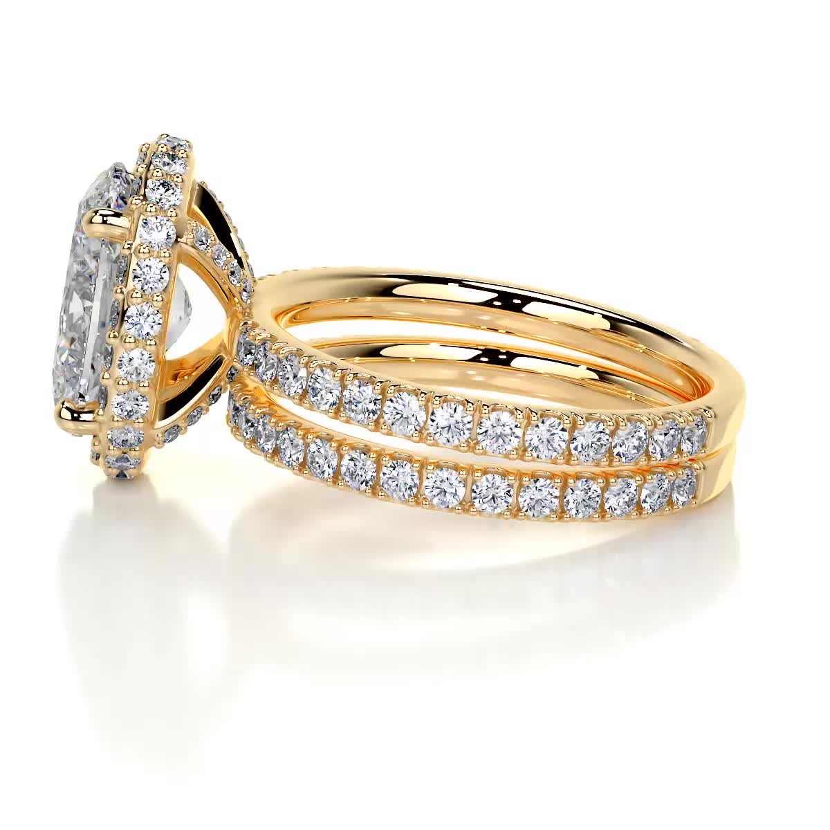 Lara Moissanite Bridal Set -18K Yellow Gold (RTS)