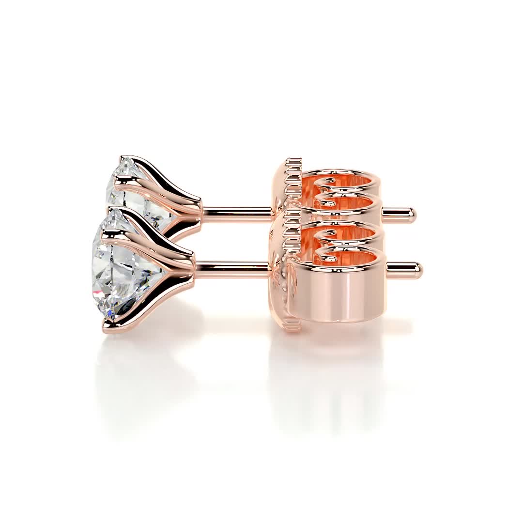Allen Lab Grown Diamond Earrings -14K Rose Gold (RTS)