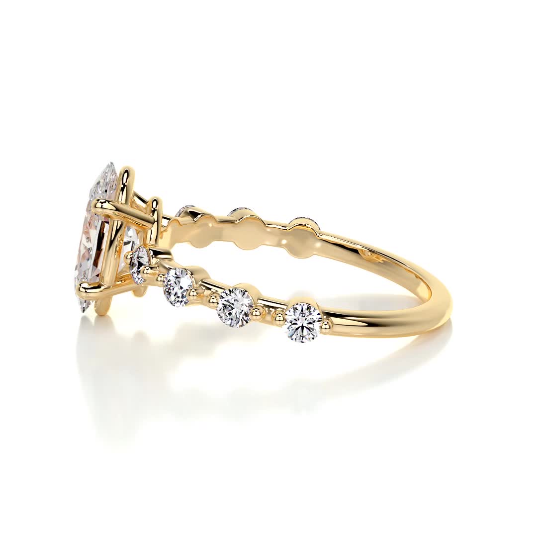 Bell Diamond Engagement Ring -18K Yellow Gold (RTS)