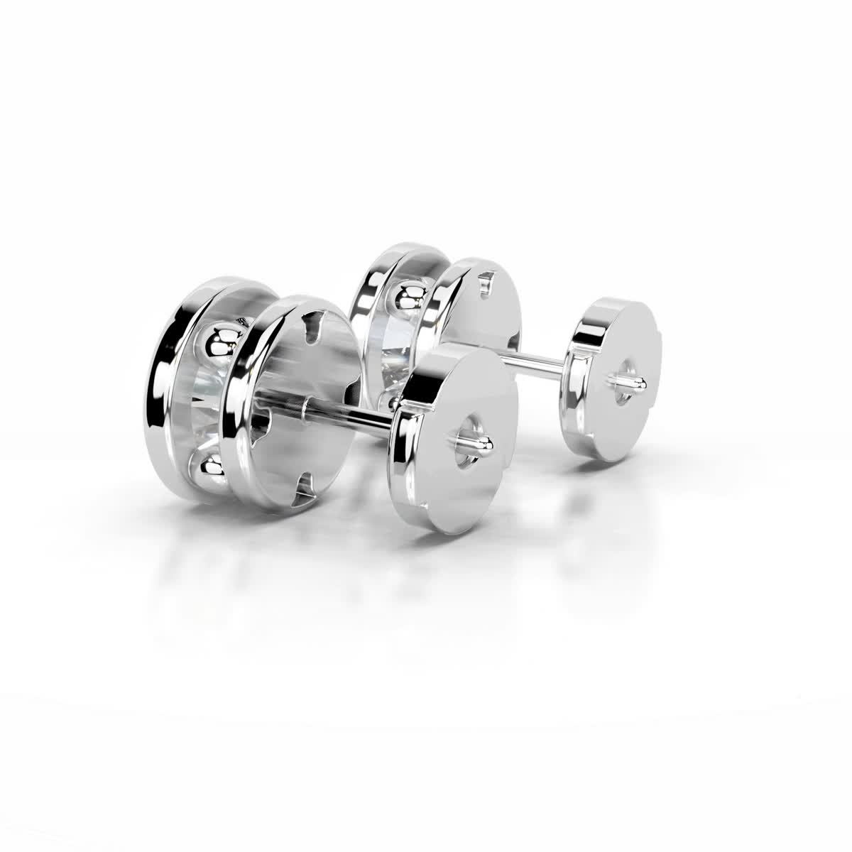Amber Lab Grown Diamond Earrings   (3 Carat) -14K White Gold (RTS)
