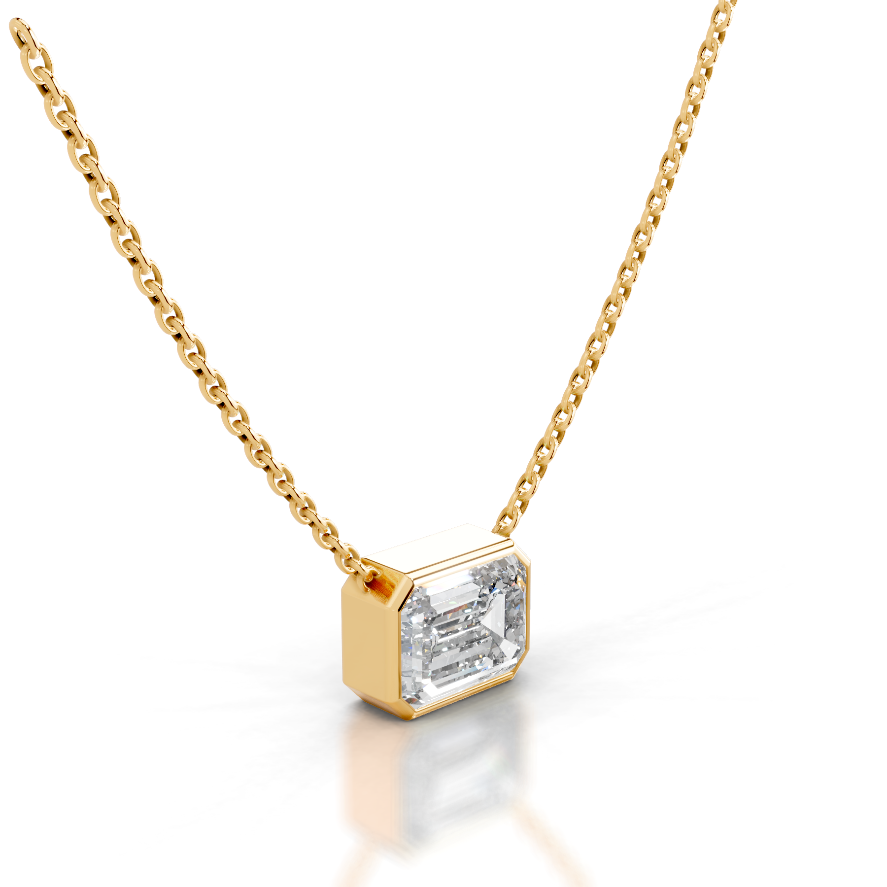 Etta Lab Grown Diamond Pendant  (2 Carat) -18K Yellow Gold (RTS)