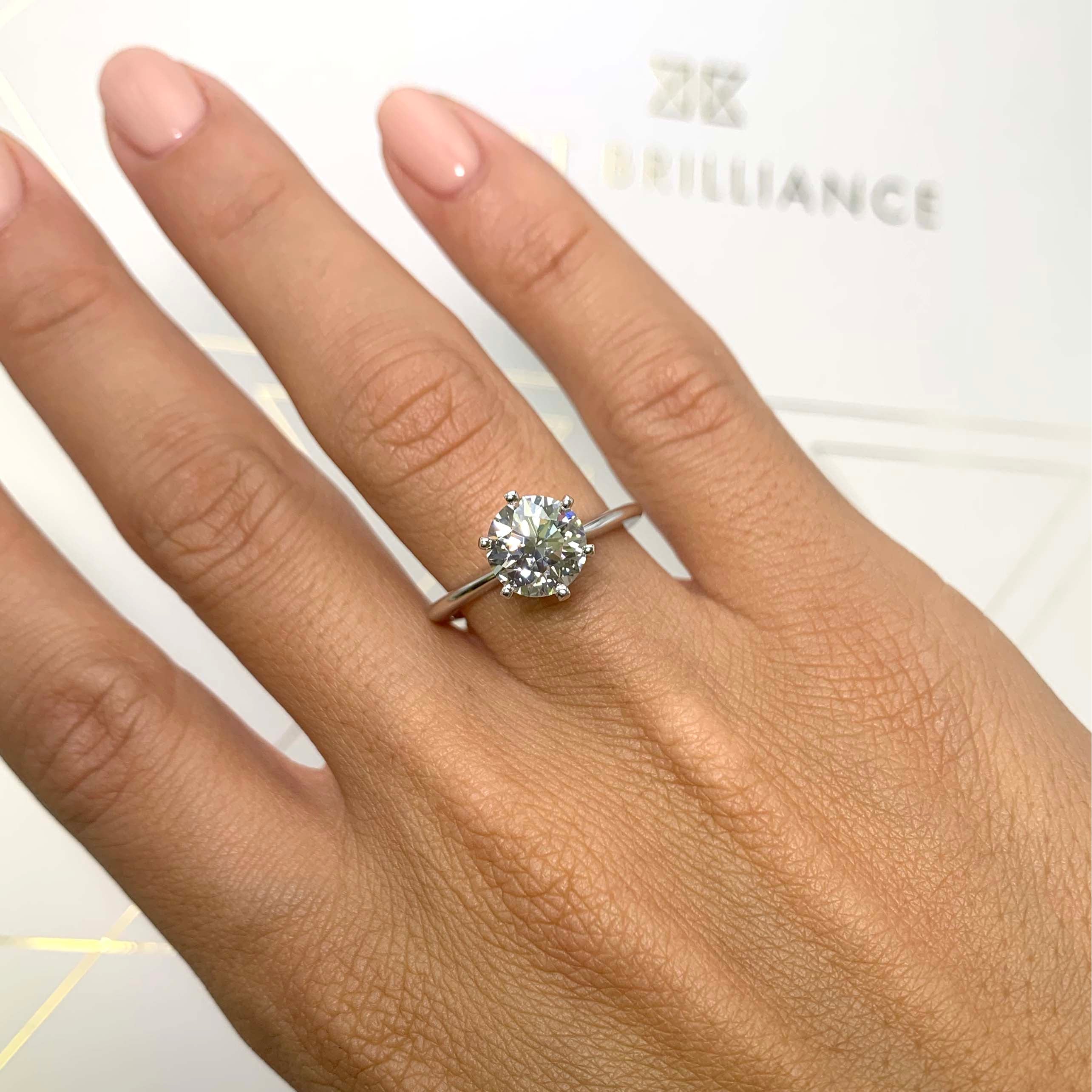 Samantha Diamond Engagement Ring -14K White Gold (RTS)