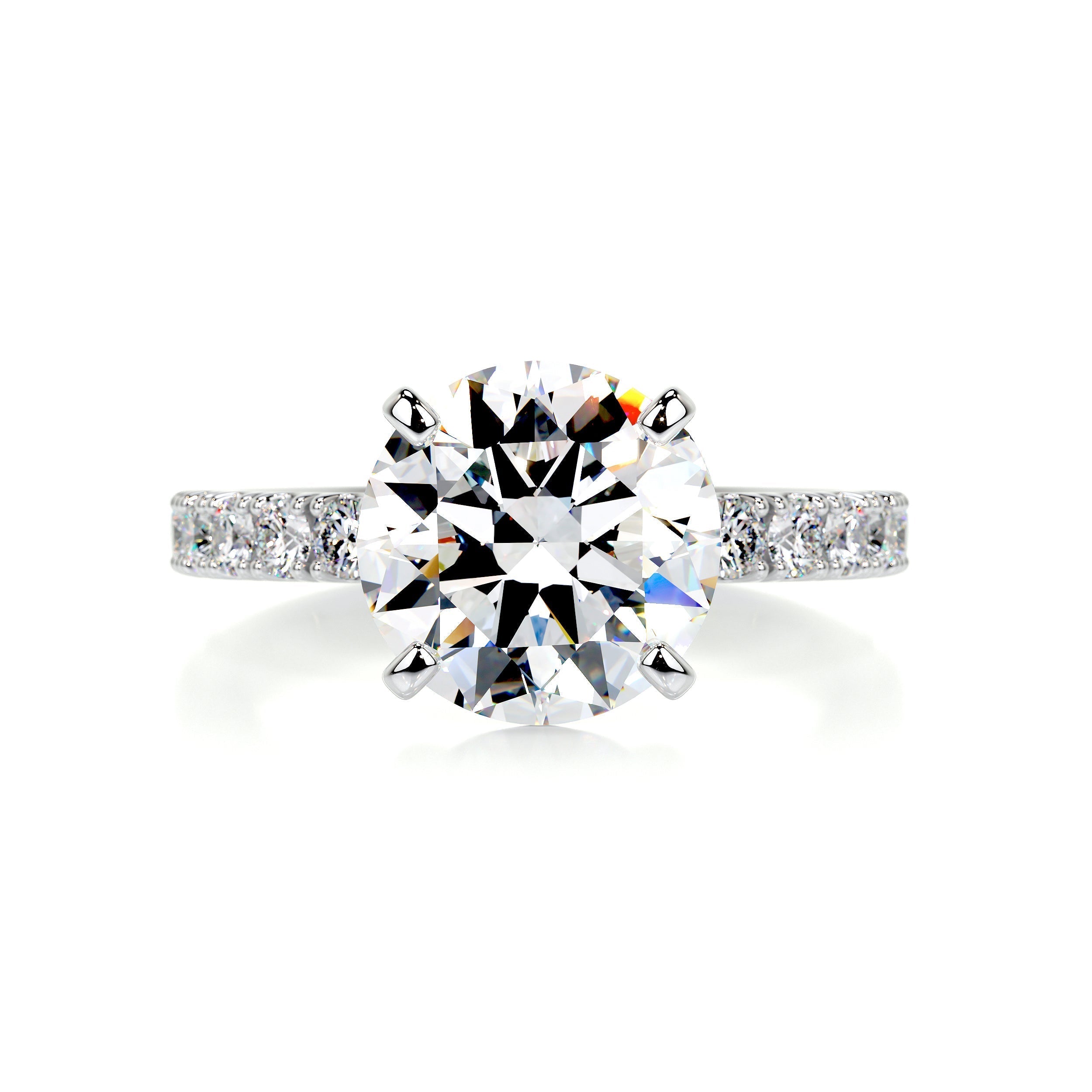 Alison Moissanite & Diamond Ring -Platinum (RTS) (RTS)