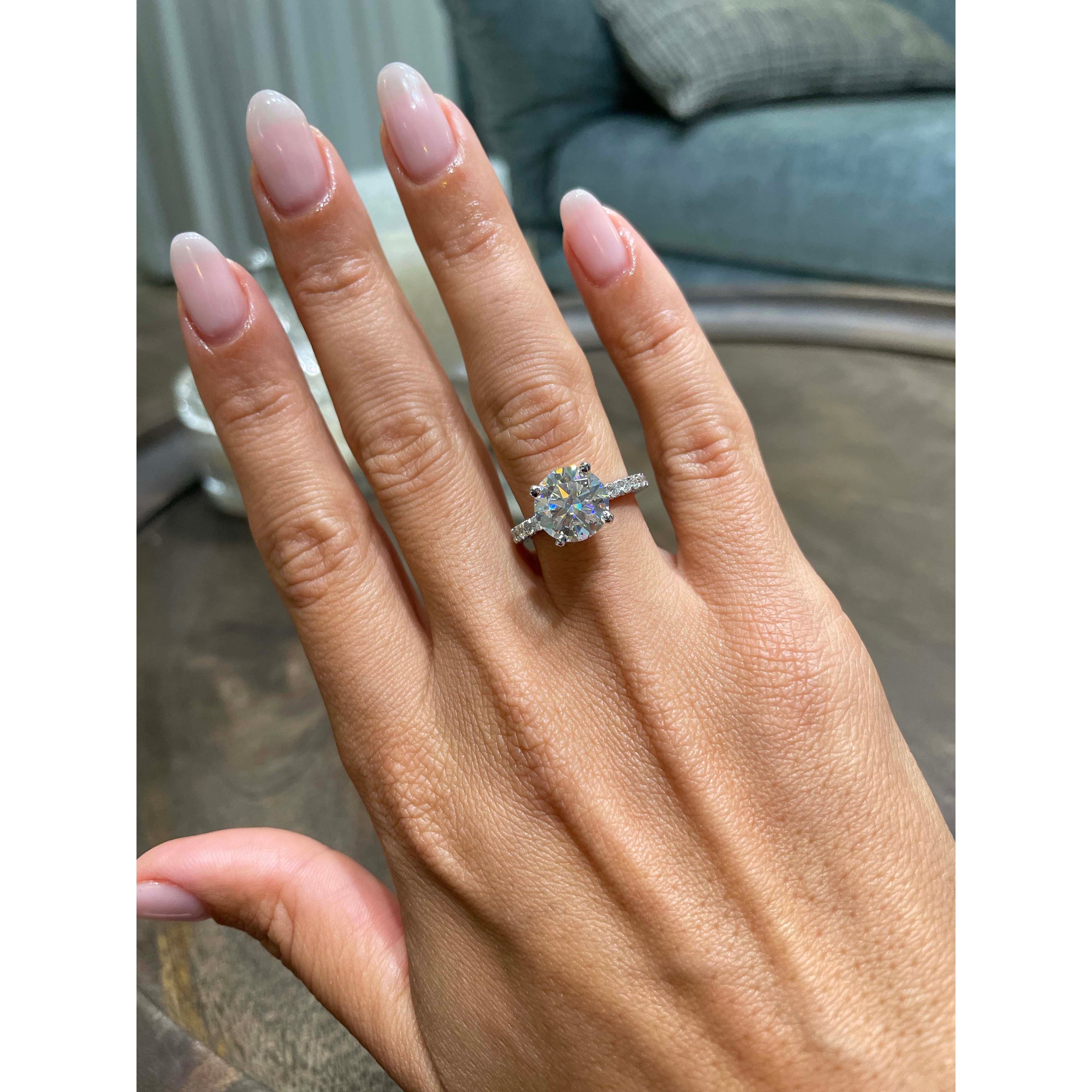 Alison Moissanite & Diamond Ring -14K White Gold (RTS)