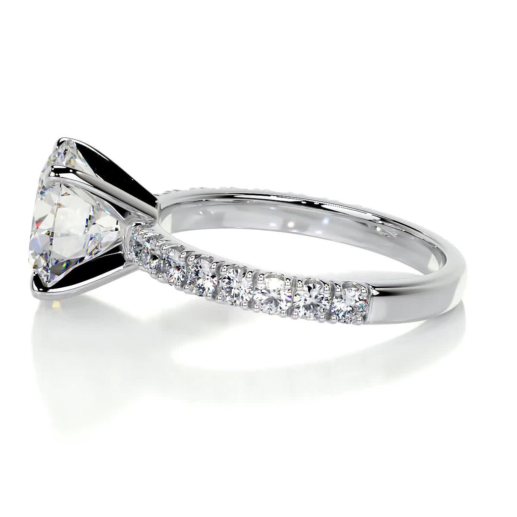 Alison Moissanite & Diamond Ring -14K White Gold (RTS)