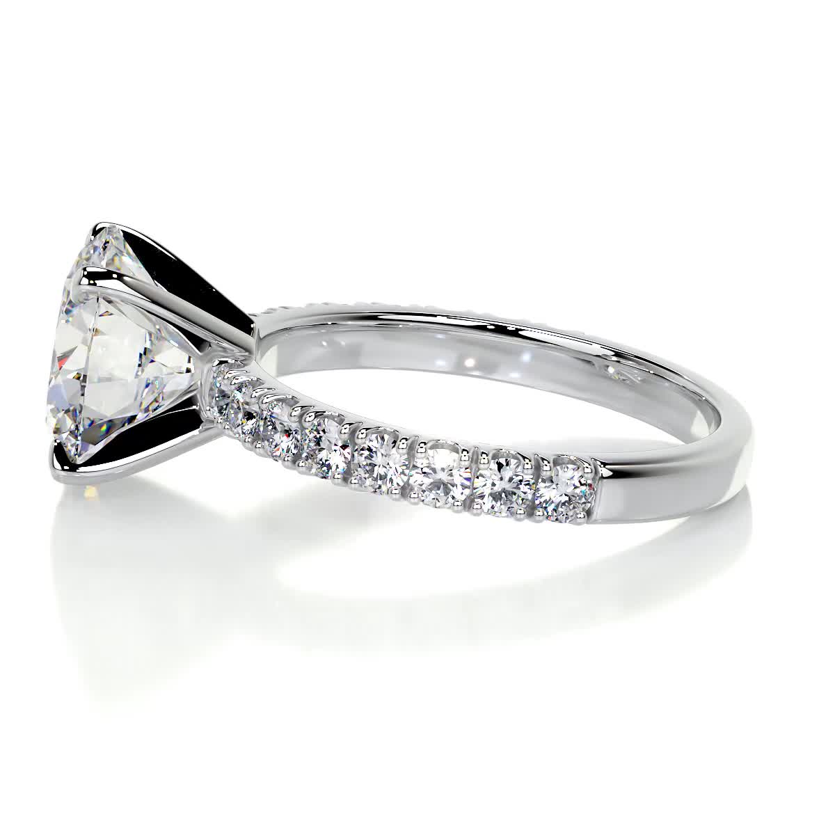 Alison Moissanite & Diamond Ring -14K White Gold (RTS)