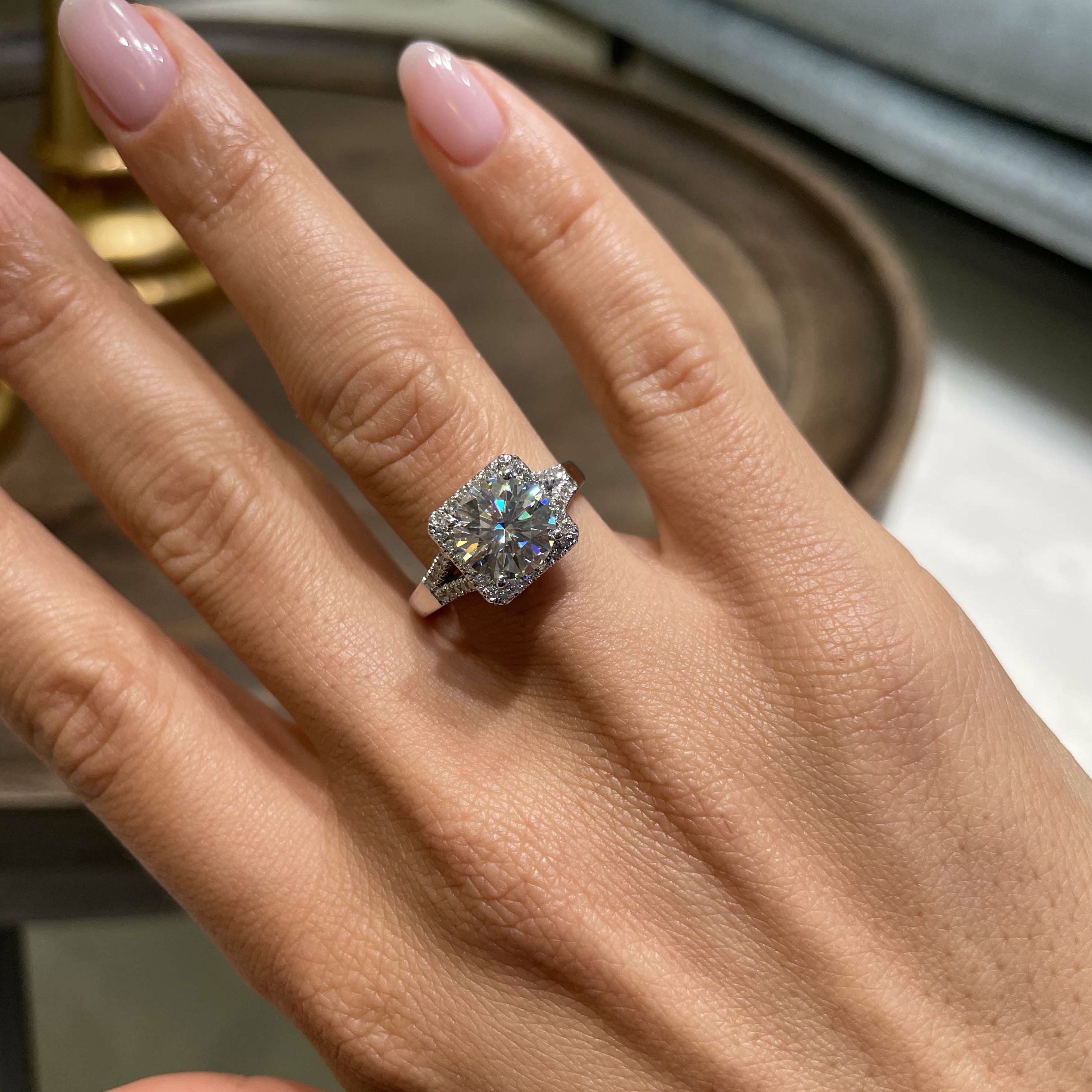Addison Moissanite & Diamond Ring -14K White Gold (RTS)