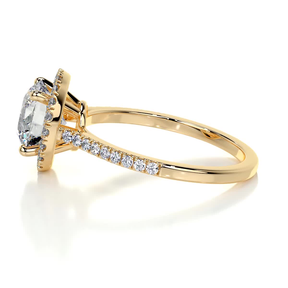 Layla Moissanite & Diamond Ring -18K Yellow Gold (RTS)